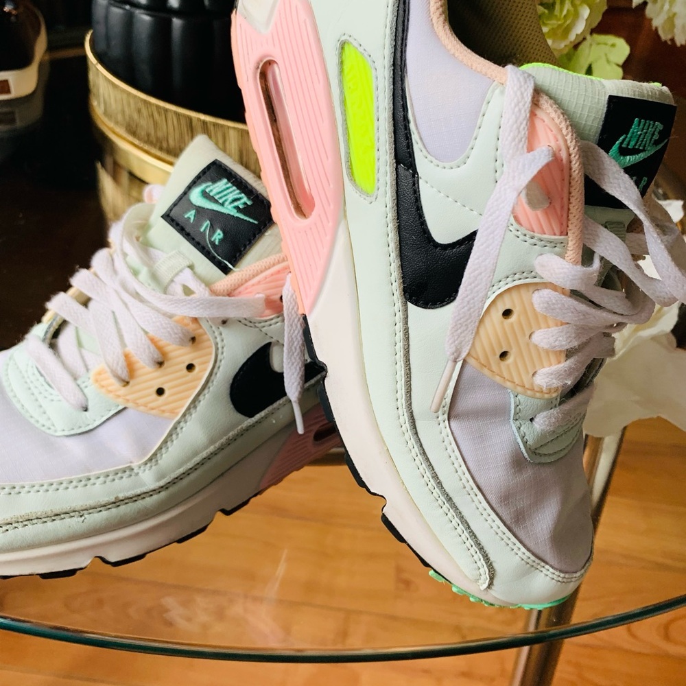 Nike Women's Sneakers - Mint Green, Peach, and Black